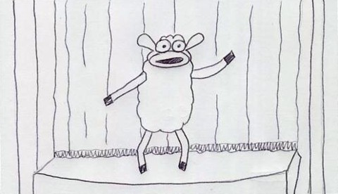 Sheep is tap dancing.