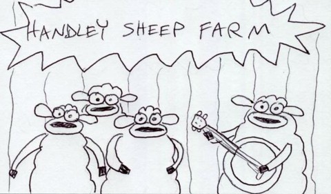Wide shot. Shot of singers. Shot of Tad. Tight on banjo intro.